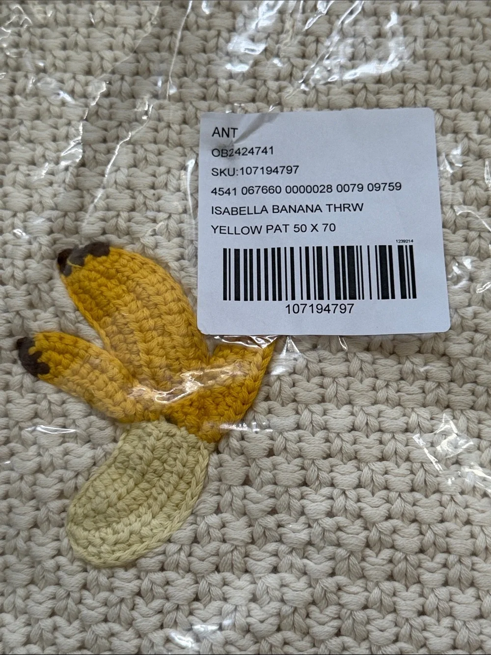 Isabella Cotton Knit Icon Banana Throw Blanket from Anthropologie
